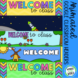 Free bright animated Google Classroom banners