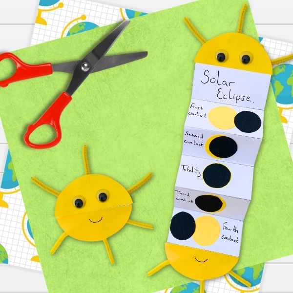 Solar eclipse science craft activity for kids